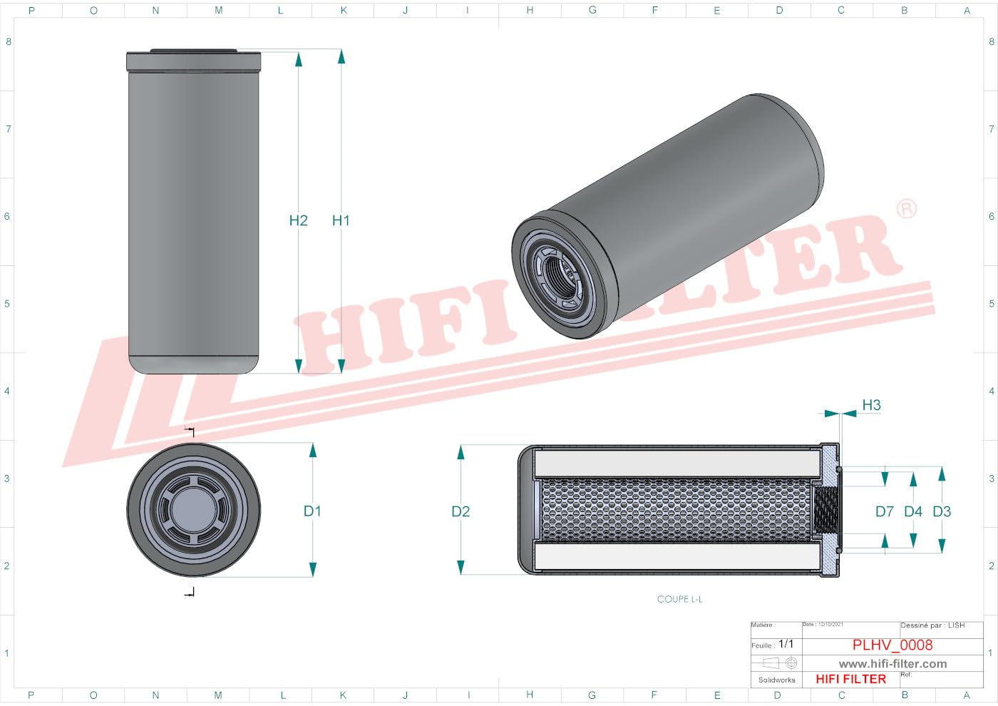 Produktbild von HIFI FILTER Hydraulikfilter SH 60232 – Kompatibel Mit SF-FILTER SPH 94041, Abmessungen 112x108x103 Mm, Gewinde 1''1/4-12UNF