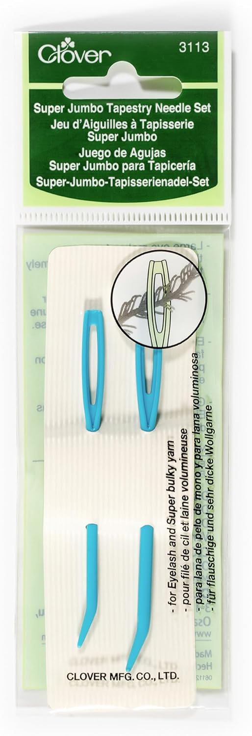 Clover Super Jumbo Tapestry Needle Set, 18-22, Blue (Pack of 3)