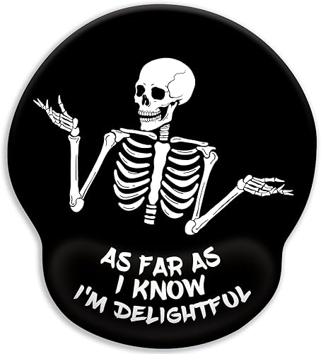 Miniatura 36 de Alfombrilla de ratón gótica de murciélago ergonómica con reposamuñecas, alfombrilla de ratón para juegos con soporte de muñeca, divertida Bate