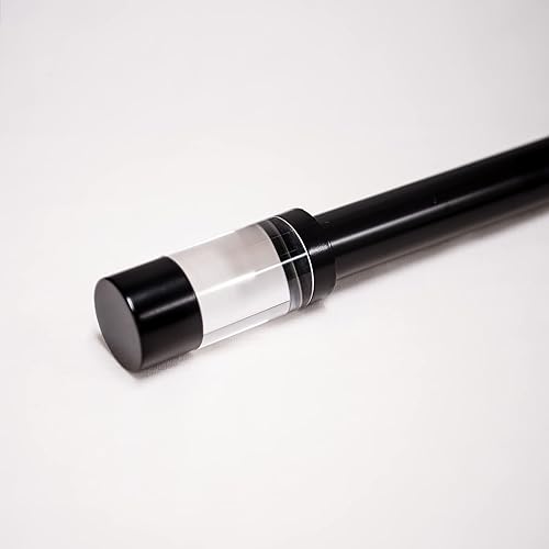 Miniatura 2 de Best Home Fashion Barra de cortina decorativa de doble metal de 1 pulgada de diámetro con remate de anillo circular, barra de cortina de metal doble