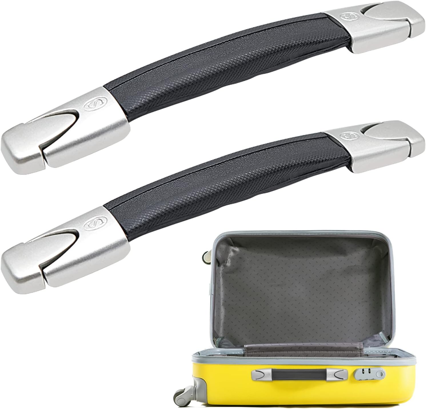 2 Pcs Luggage Handle Replacement 23cm Black Long Strap Grip Heavy Duty Suitcase Strap Spare Carrying for Travel Case Repair