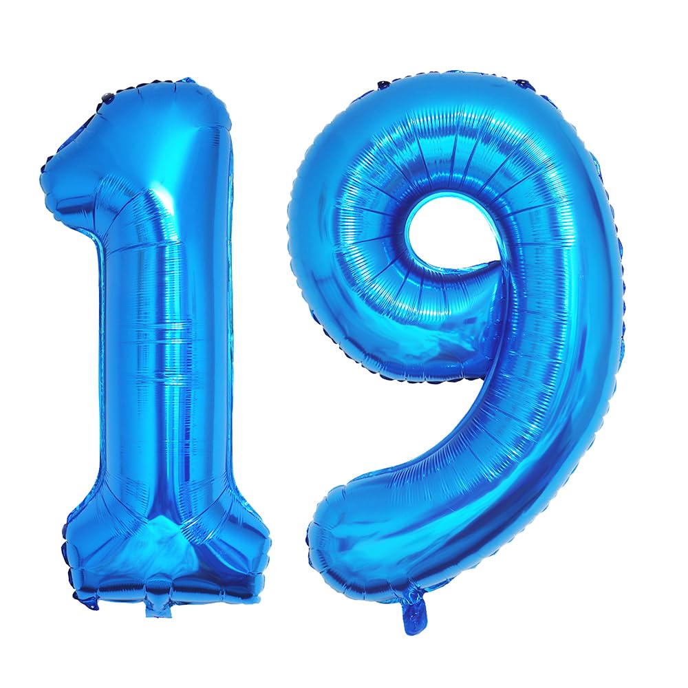 Foil Globo Número 5 Azul 40" (101cm), Inflable Helio o aire, Gigante Numeros 0-9, 10-19, 20-29, 30-100, Grande Globos Decoración para La Boda Aniversario y Cumpleaños Fiestas — view 490