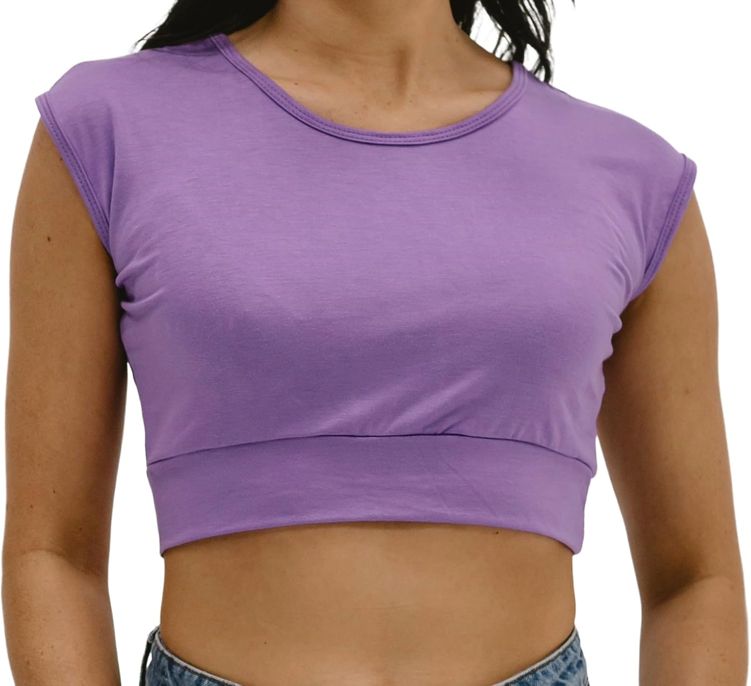 Women Top Cami Layering HALFTEE Cap Sleeve Tee | Demi Crop Undershirt for Women & Teens XS-6X