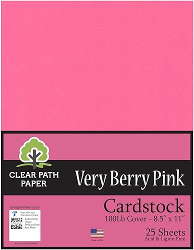 Clear Path Paper - Cartulina rosa bebé - 8.5 x 11 pulgadas - Cubierta de 65 libras - 50 hojas