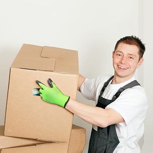 Miniatura 5 de W1 - Guantes de trabajo para hombres y mujeres, guantes de trabajo para pantalla táctil con agarre, 12 pares de guantes mecánicos delgados,