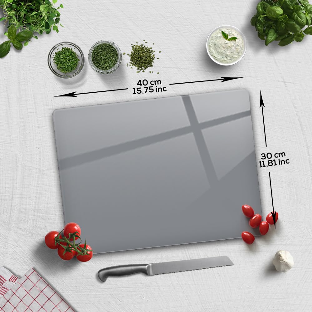 Tulup Planche à Découper Transparente Résistant Aux Rayures Verre Trempé Protège Plan De Travail 80x52 Cm