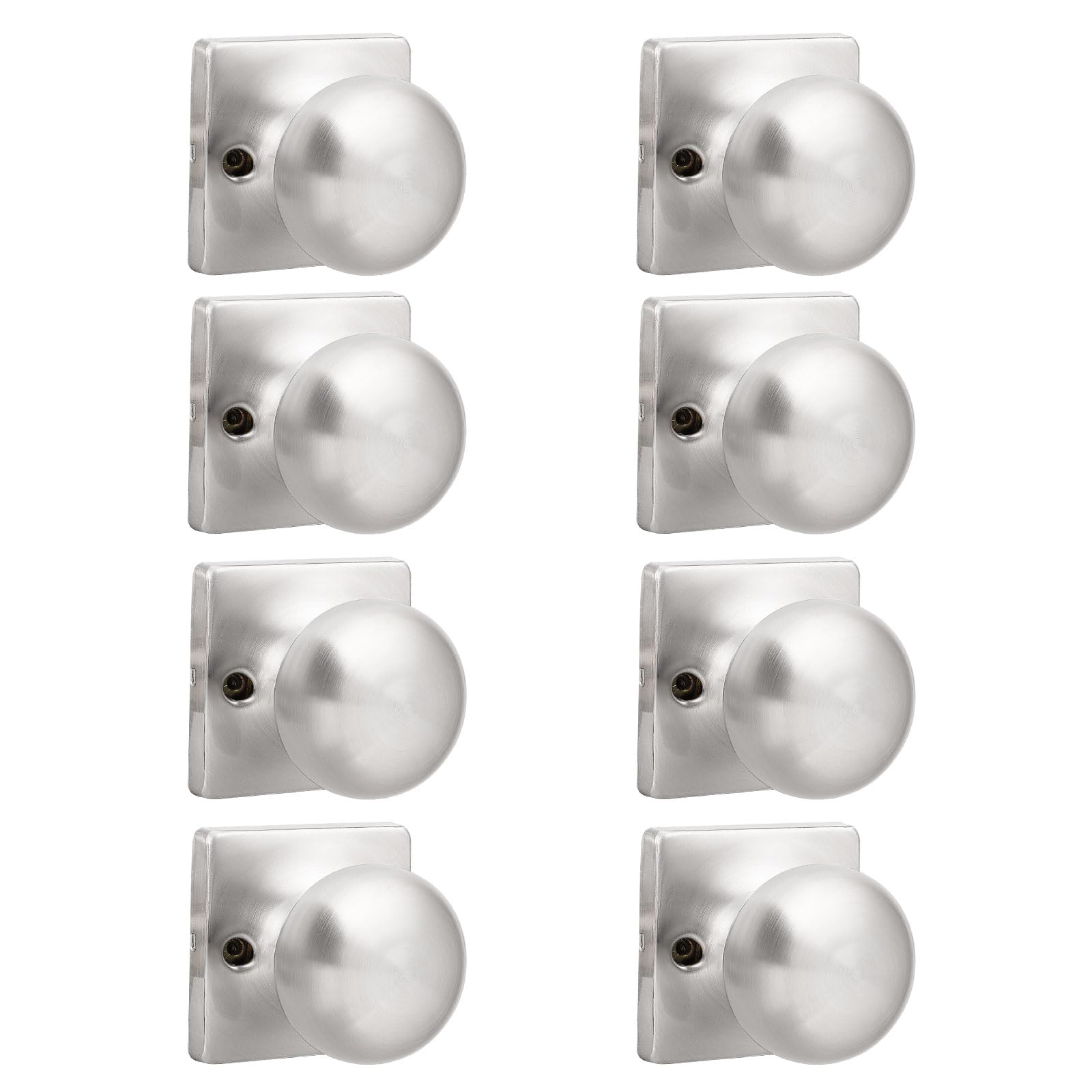 Brushed Nickel Privacy Door Knobs - Lockable & Secure -24