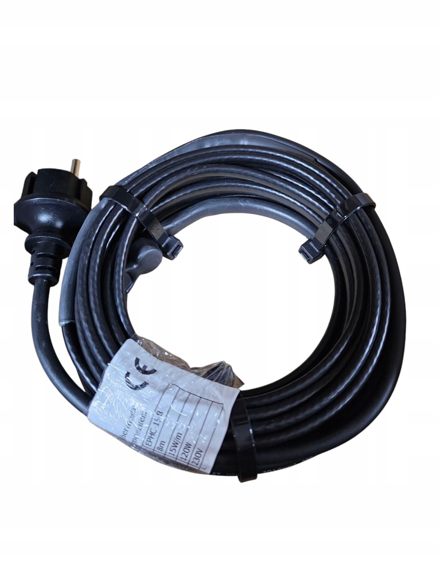 Heizkabel mit Thermostat - Frostschutz-Heizkabel 24m 15 W/m für Wasserleitungen, Dachrinnen, Fallrohre und Weidetränken, IPX8 Rohrbegleitheizung mit Stecker, 230V