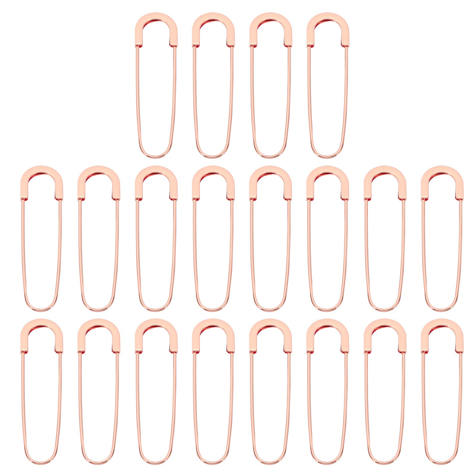 QUARKZMAN Grandes Imperdibles de Seguridad de 80 mm / 3.15" Clips de Metal Gigantes para Coser para Ropa de Mujer Vestidos Pantalones Faldas Cintura Oro Rosa 35 Unidades