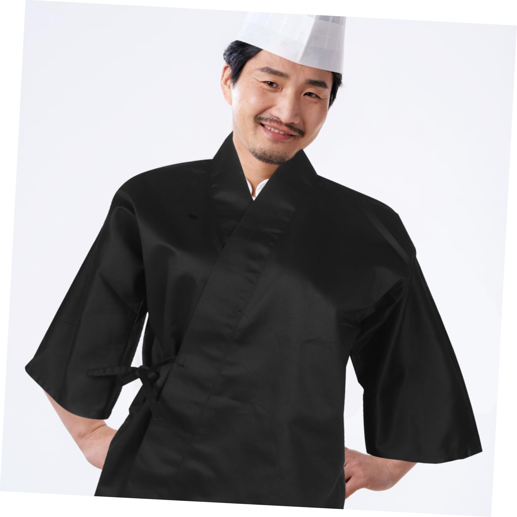FOMIYES Ropa de Trabajo de Chef Japonesa Kimono Chaqueta de Chef de Sushi para Hombre Disfraz para Bares de Sushi Izakayas y Establecimientos de Cocina Japonesa