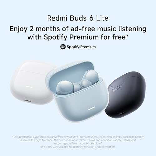 Miniatura 4 de Redmi Buds 6 Lite - Auriculares intraauriculares, cancelación activa de ruido dinámica de 40dB, hasta 37 horas de duración de batería, membrana de