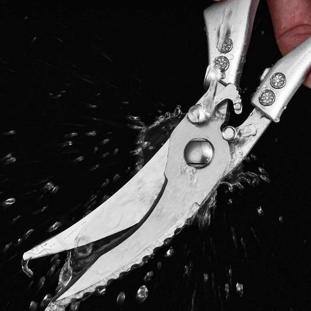 HEMOTON 1pc Premium Stainless Steel Kitchen Shear for Bone Meat Poultry Scissors for Bone Removal Multi-purpose Food Shears Dishwasher Ergonomic Design