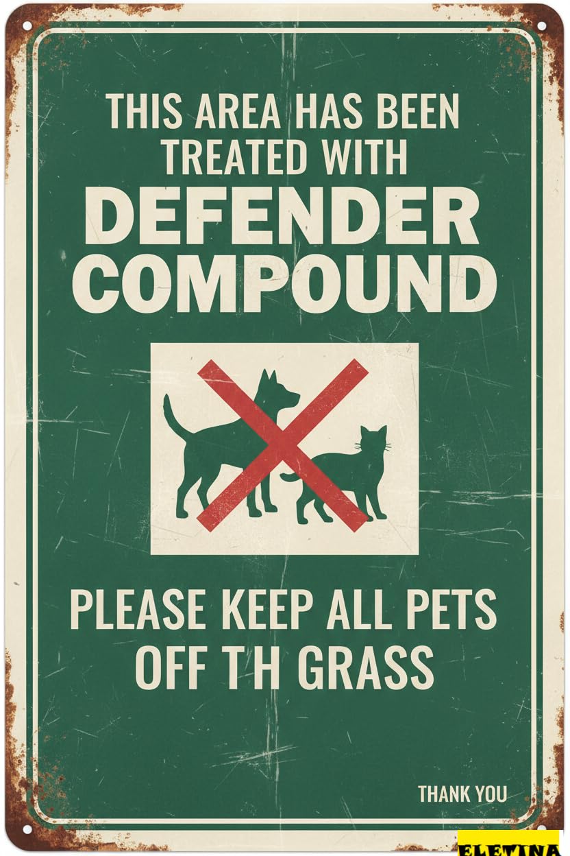 Keep Pets Off Grass Clean Up Tin Sign, 8x12 Inch