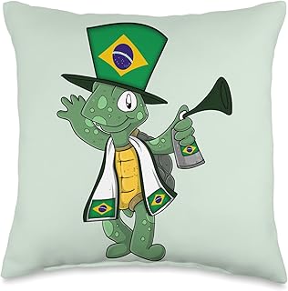 Brazil Turtle Fan Throw Pillow