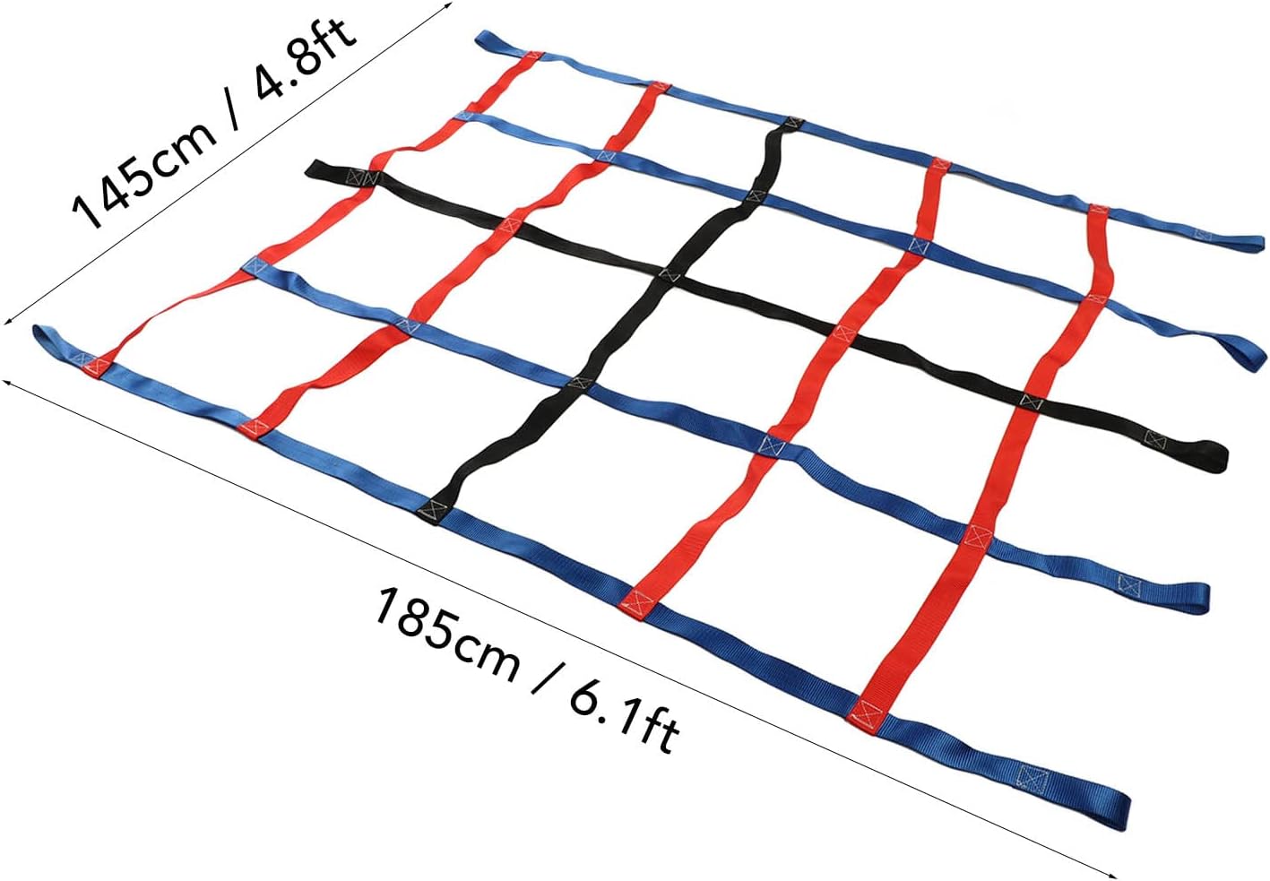 Climbing Net, 3 Colors 661lb Load Bearing 6.1x4.8ft High Strength Polyester Climbing Cargo Net with 5Hanging Buckles for Gyms Playground Obstacle Course Training