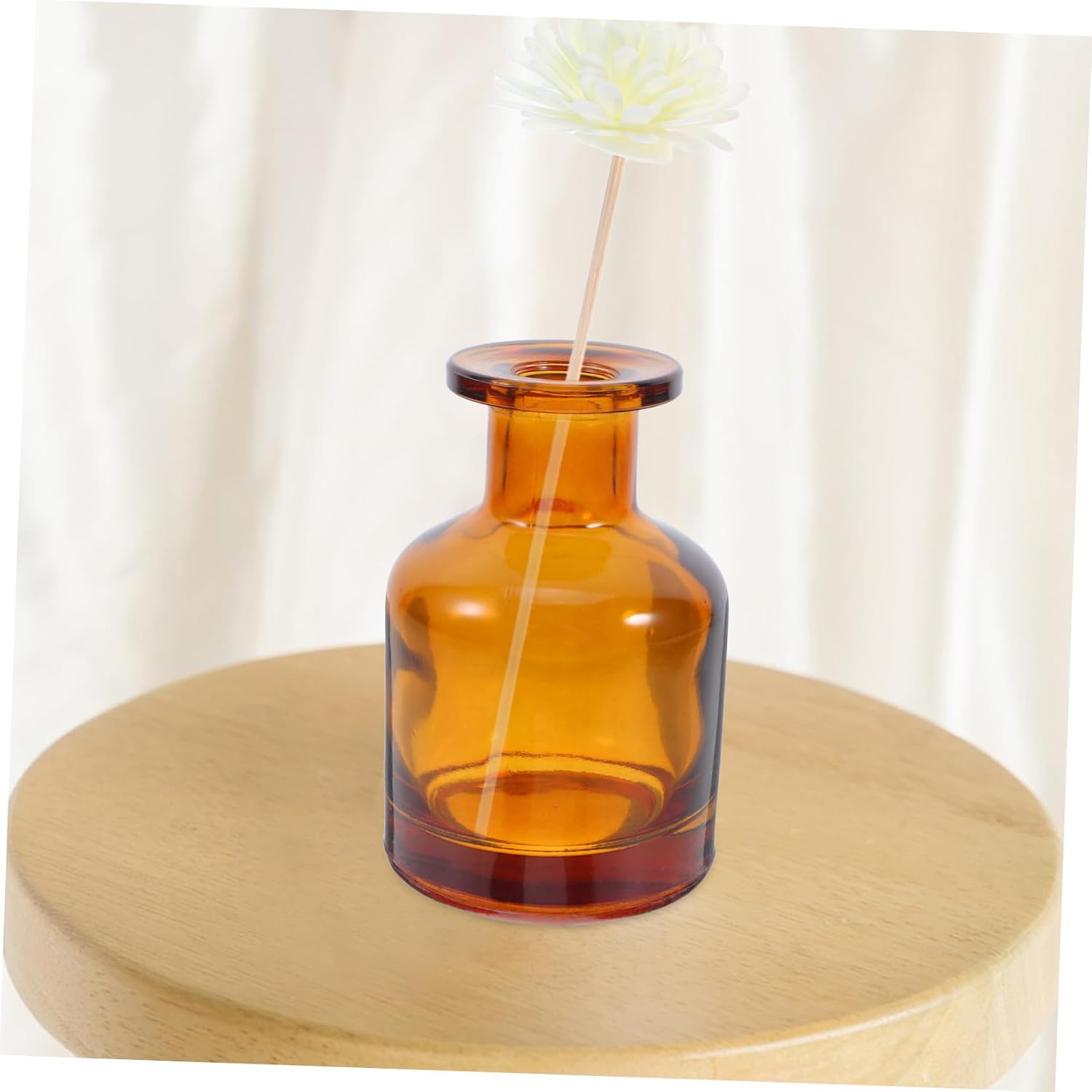 2pcs Glass Reed Diffuser Bottles Essential Oil Diffuser Empty Bottles Cylindrical Glass Caps for Home Office Car