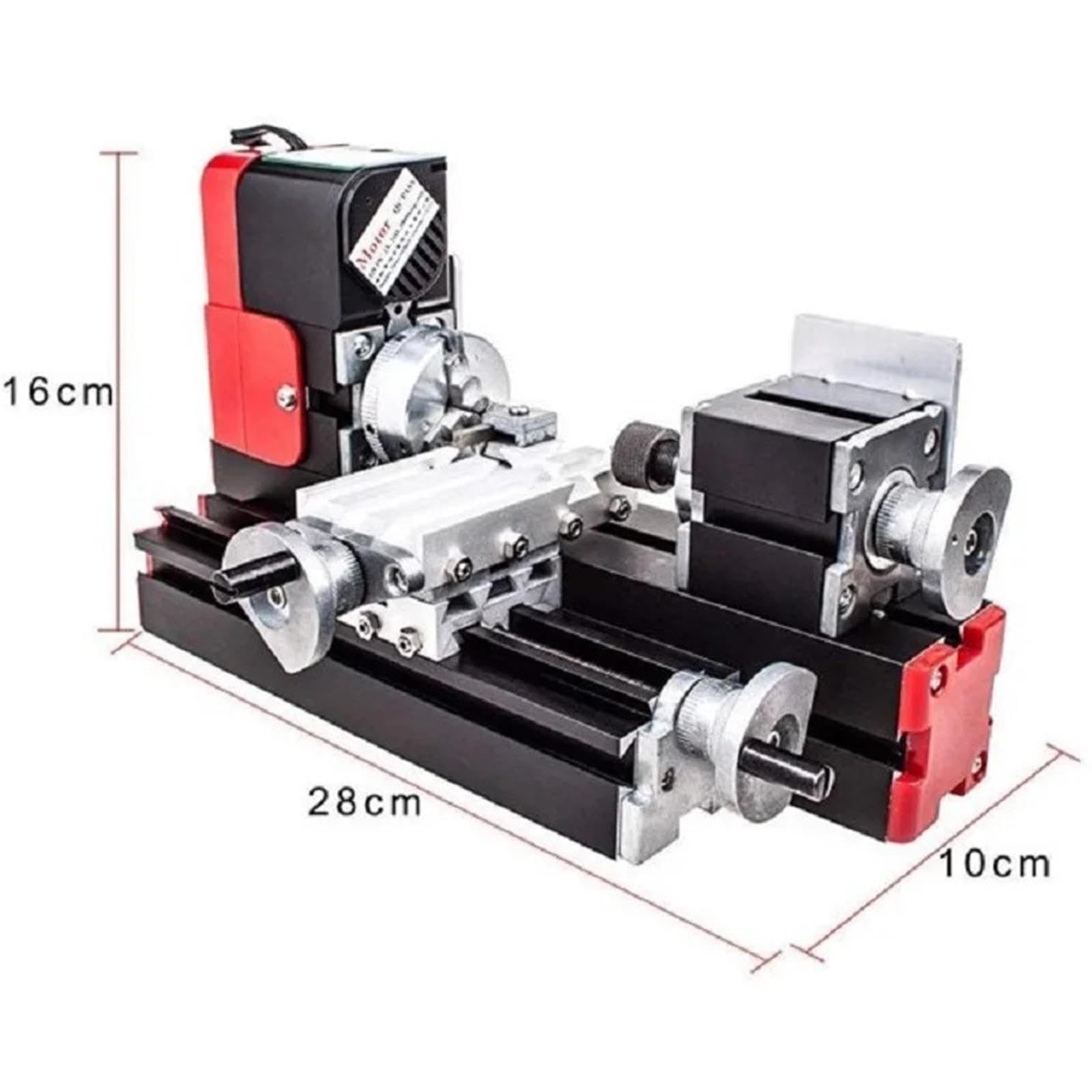 DIY Tool Big Power Mini Metall Drehmaschine, 24 W 20000 U/min Motor, ein Set Miniatur-Metall-Multifunktionsmaschine Industrie, Werkstatt