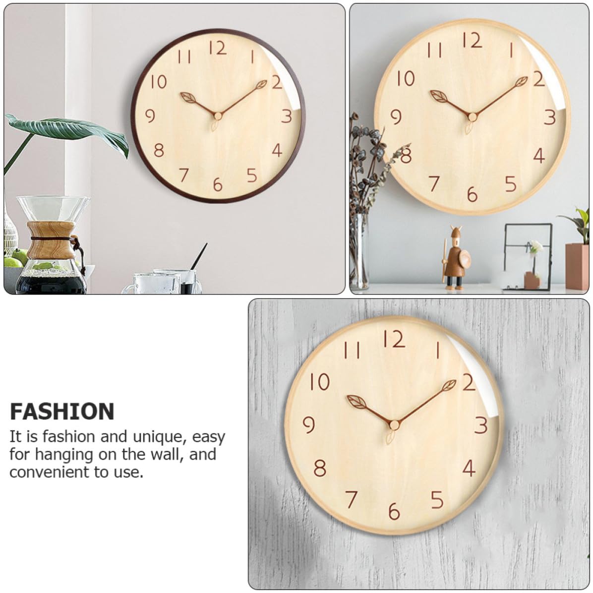Reloj Decorativo Fácil de Colgar de Madera de Pared Diseño de Rama y Movimiento Silencioso para Sala de Estar o Hotel Moderno