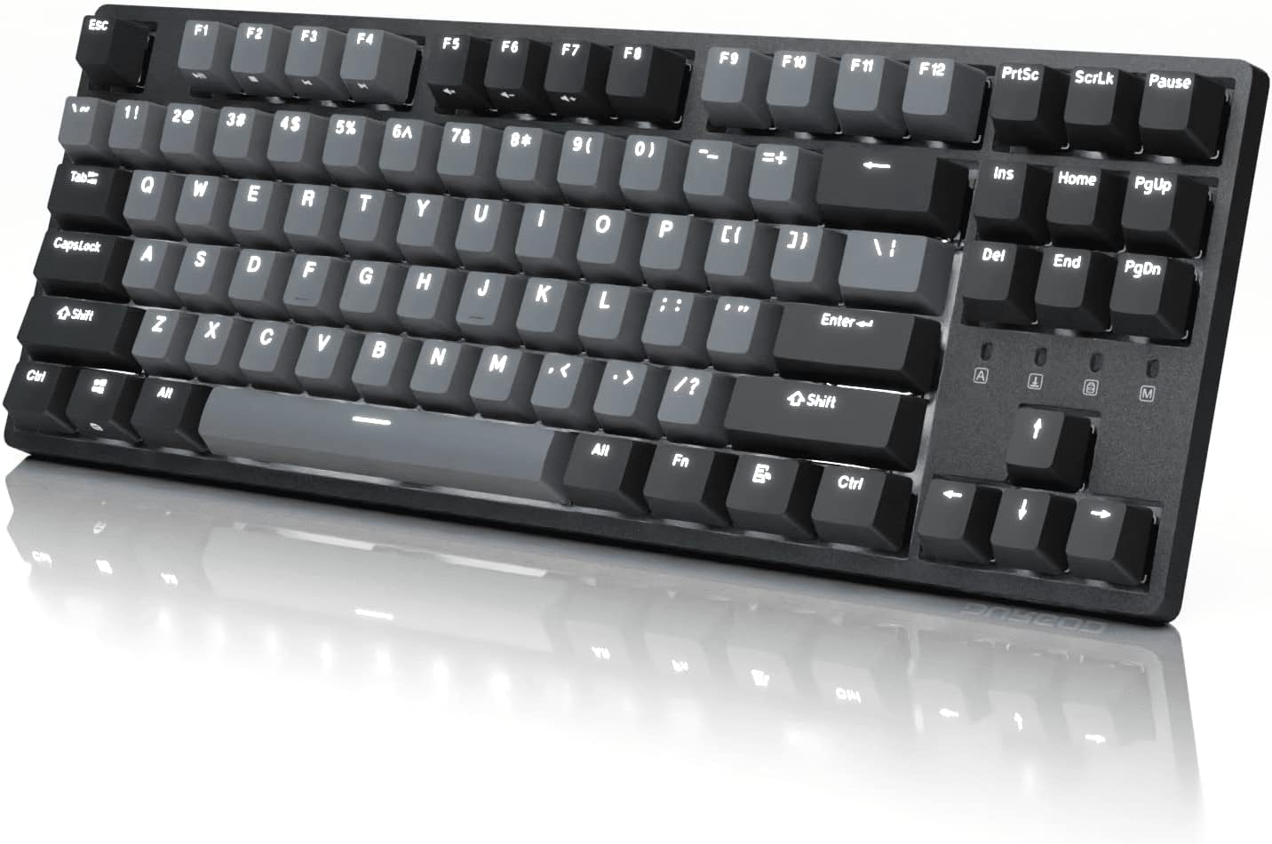 Teclado Mecánico Durgod Taurus K320 TKL - 88 Teclas, Switches Cherry MX Brown, Diseño UK ISO, Doble Cable USB Tipo C/A