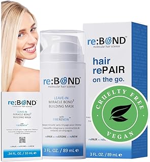 reBOND Molecular Hair Science Leave-in Miracle Bond Building Mask- 4 minute Repair Treatment Deep Conditioning for Damage...
