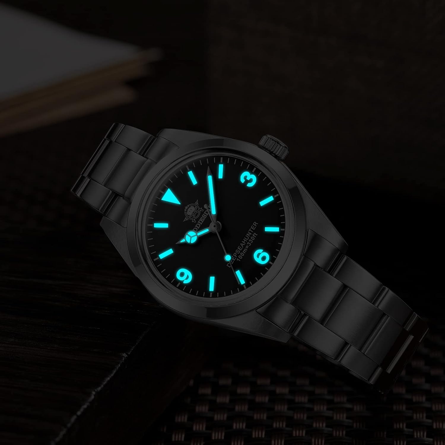 ADDIEDIVE 36mm Orologio al Quarzo in Acciaio Inossidabile, Specchio di Cristallo Zaffiro, Orologio Classico con Quadrante Luminoso Svizzero Impermeabile 100M
