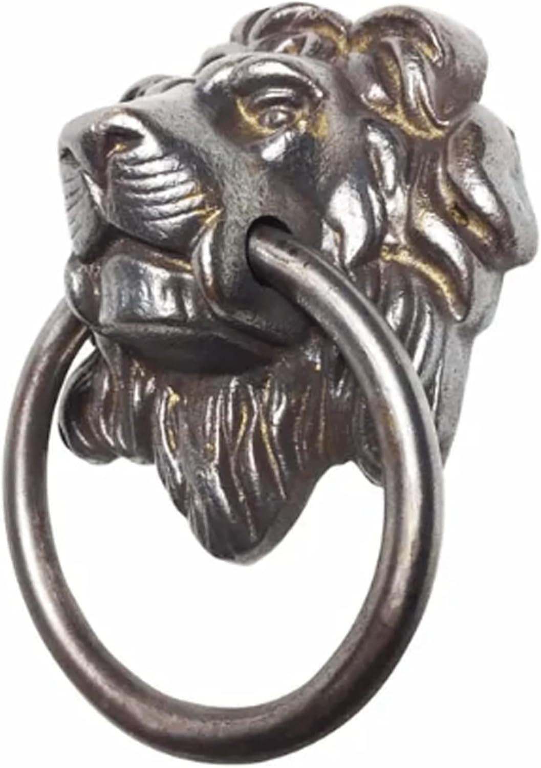 Vintage Lion Head Door Knocker Pull Ring Door Fittings with Screws European Style Brass Front Door Wooden Door Knockers