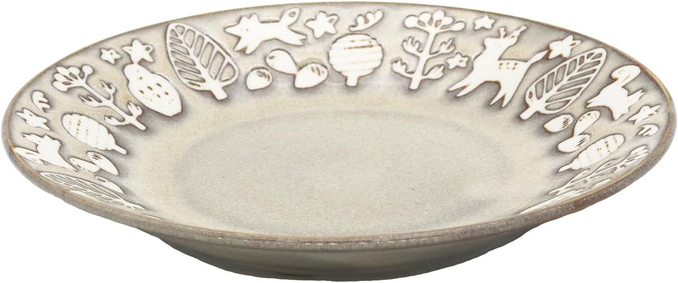 Castle Enterprise Bread Plate, 6.3 inches (16 cm), Summer, Mino Ware, Cute Animals, Scandinavian Style, Vintage Tableware