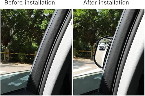 Miniatura 5 de Espejo retrovisor ajustable para pasajero, cristal real, espejo de visión lateral para automóvil, SUV, con superficie convexa en el pilar B para