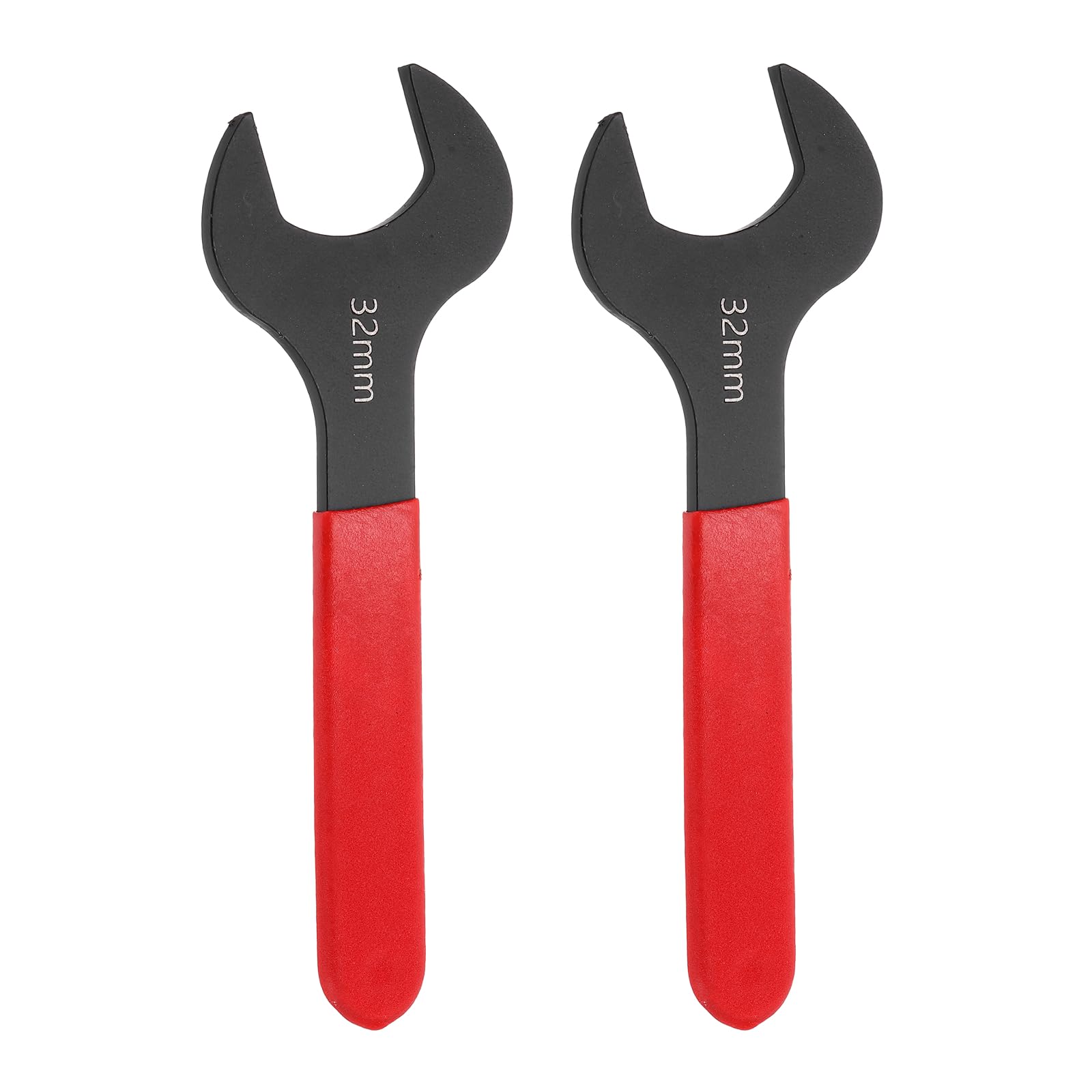 sourcing map 2Pcs Super Thin Single Open End Wrench 32mm Metric Carbon Steel Slim Wrench 15 Degree Angle Open Ended Ultra Thin Mechanic Spanner with Plastic Handle for Tight Space, Red