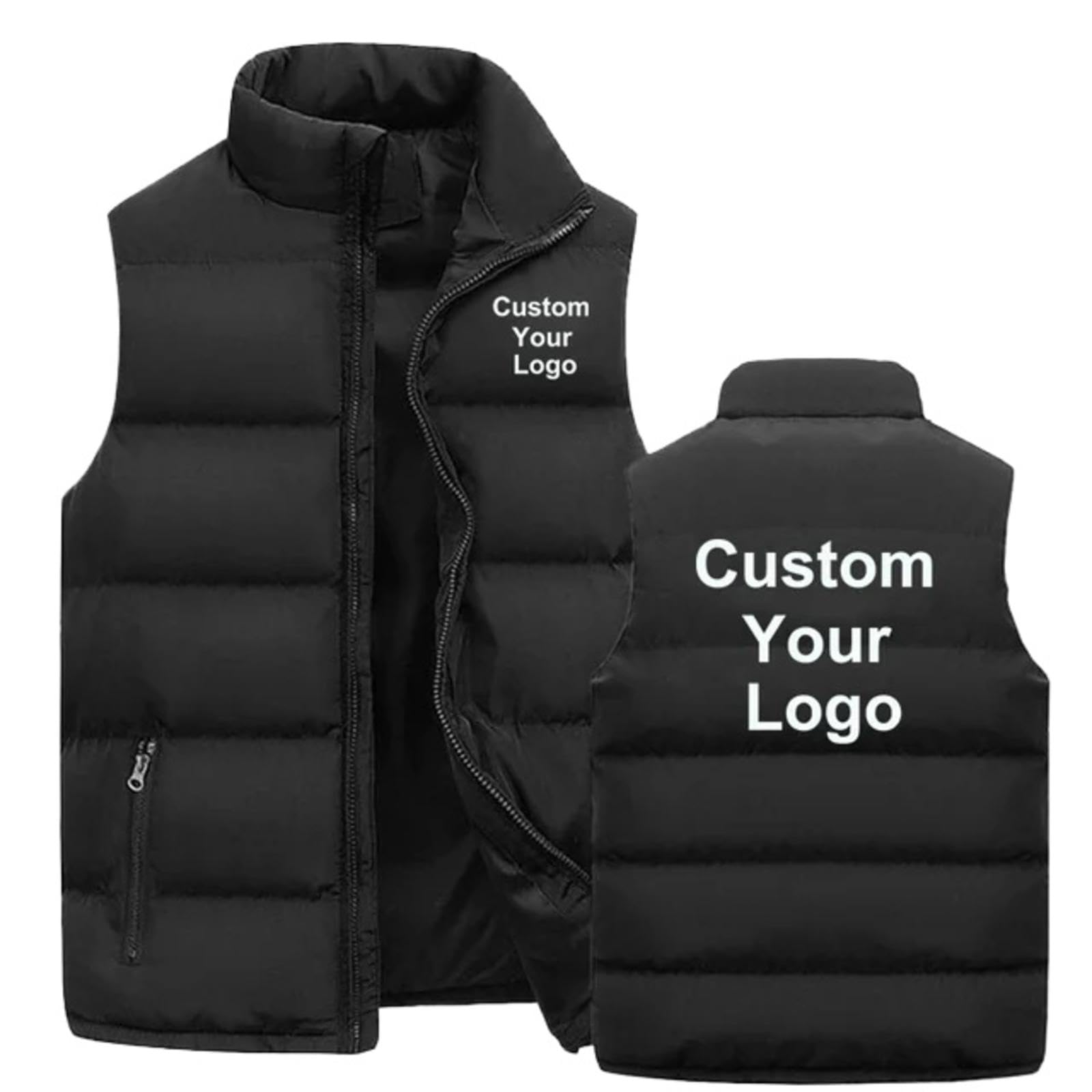 Honghuang Gilet Personnalisé Hommes Femmes Logo Zip - Chaud Gilet Automne/Hiver
