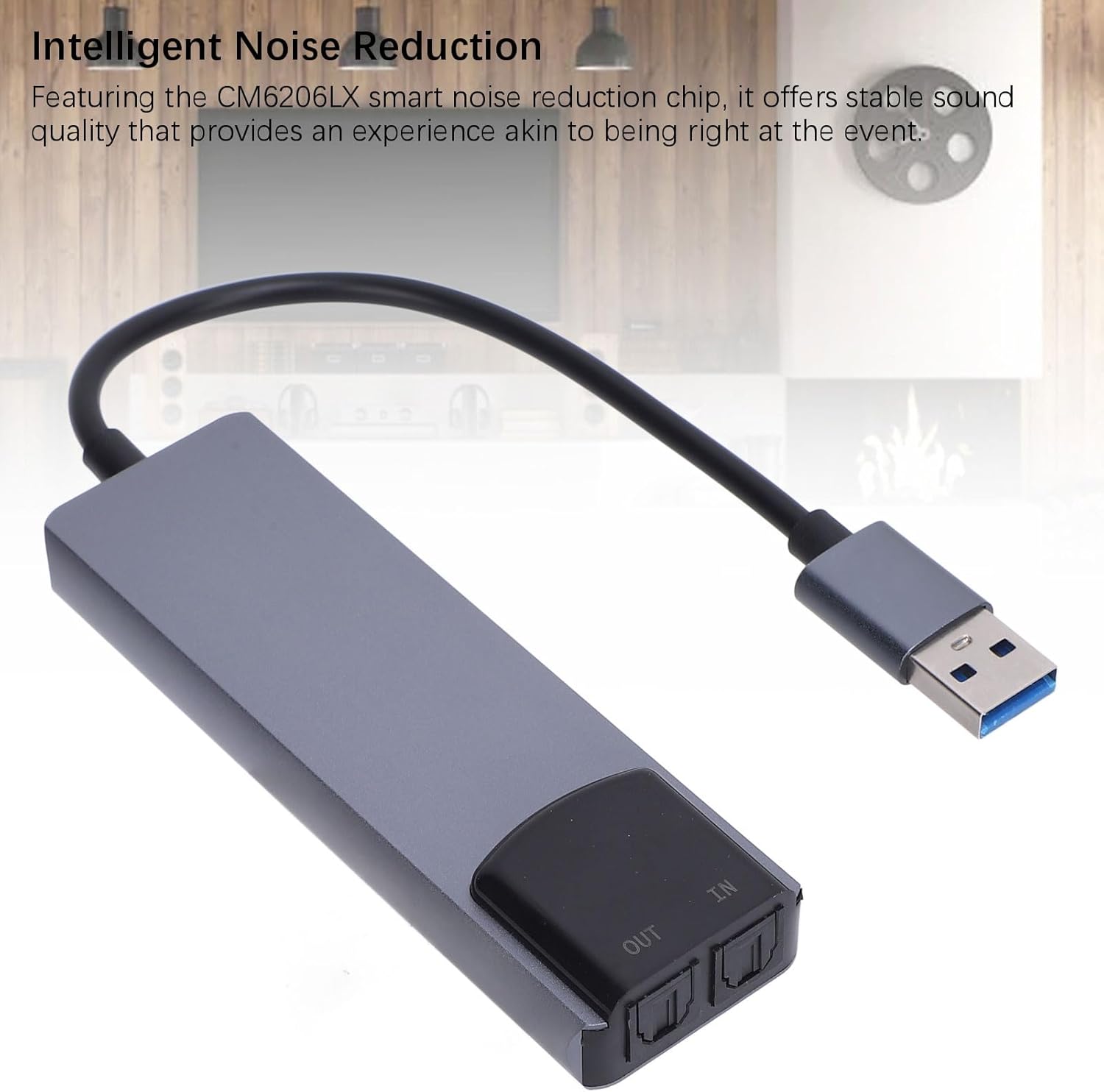 Tosuny sound card highlighting intelligent noise reduction feature
