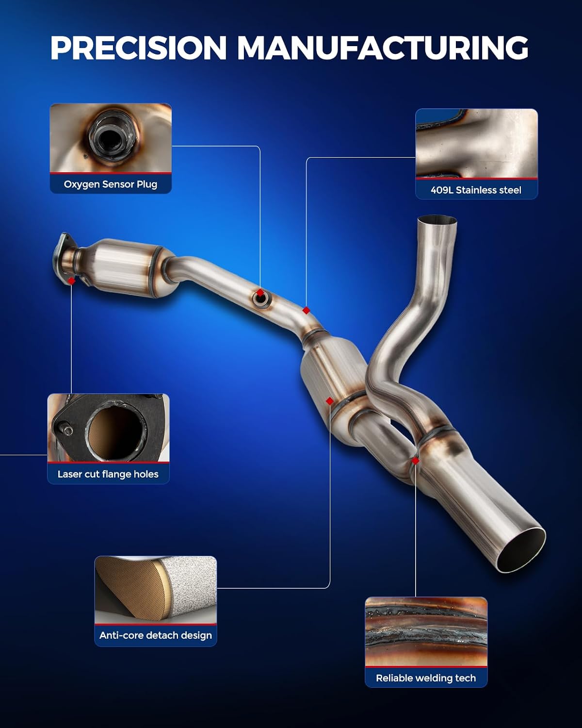 KAX Catalytic Converter Kit Direct-Fit Fits for Jeep Wrangler V6 3.8L 2007 2008 2009 Catalyst Converter OE# 50482 645269 19308 20398 52059930AH - EPA Compliant