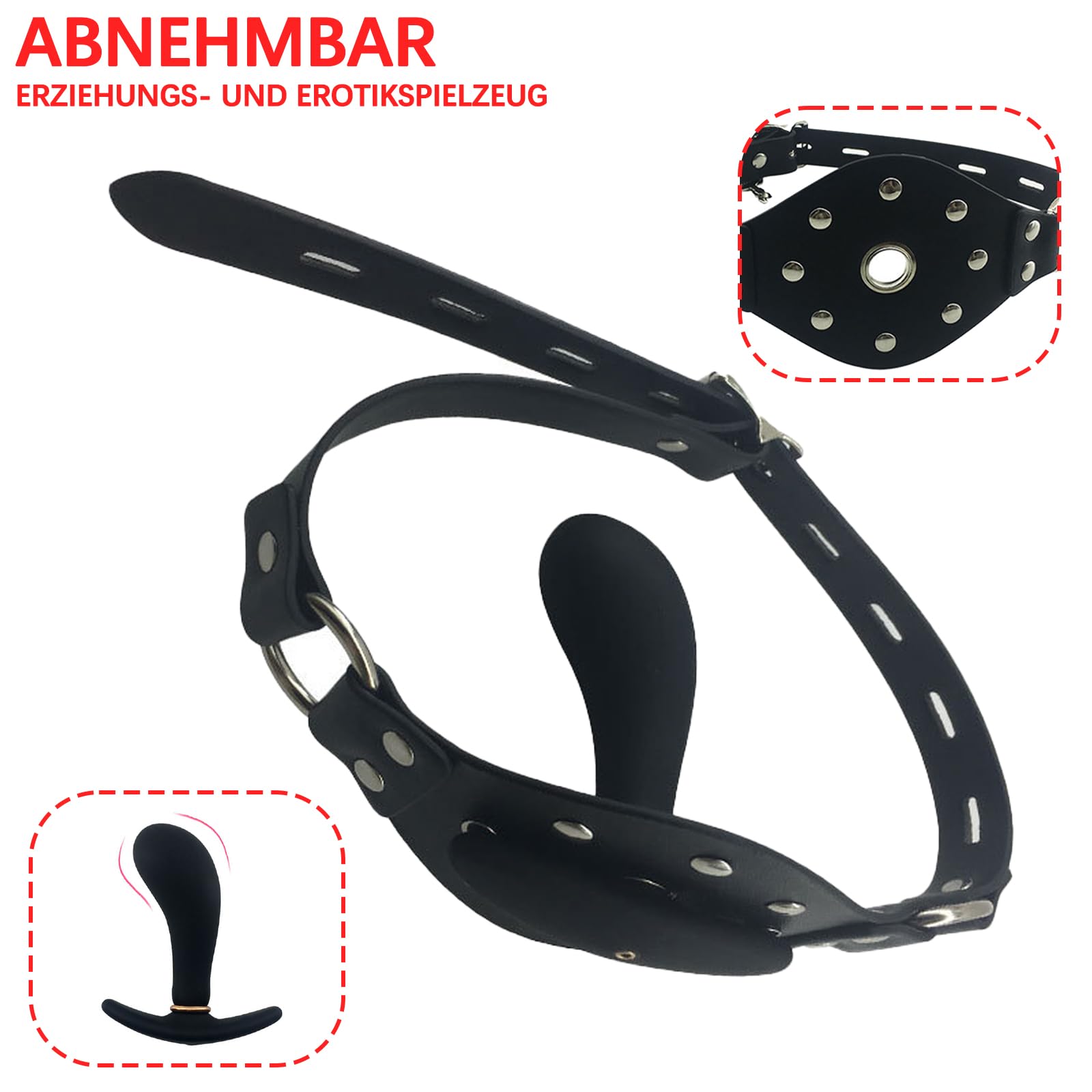 Bavaglio gonfiabile in silicone, gag BDSM sex toy per coppie, mouth gag ball regolabile per fetish uomini donne sesso estremo