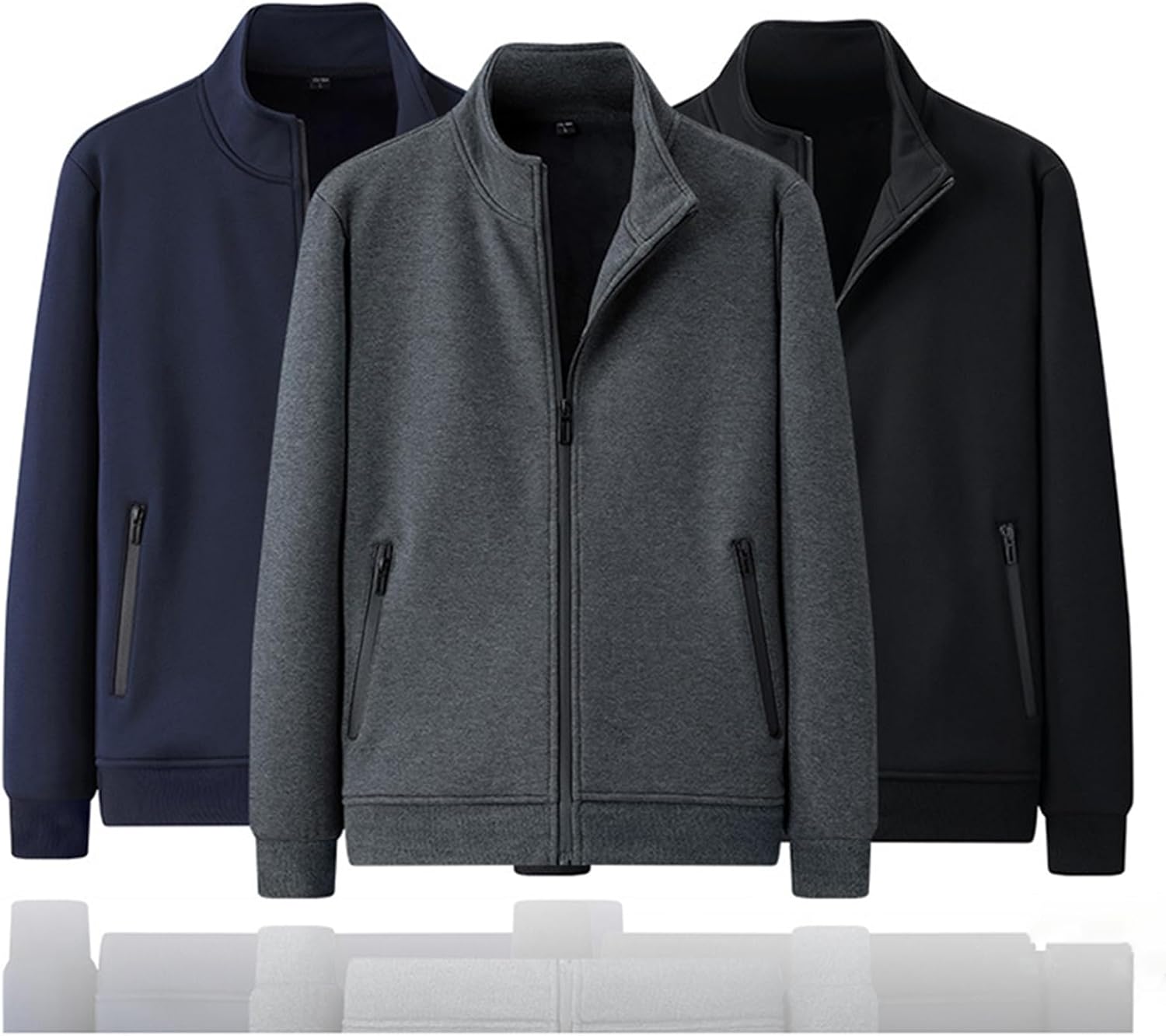 Lightweight Fleece Jacket Custom Photo/Text Full Zip Soft Recreation Coat Sweatshirt for Men