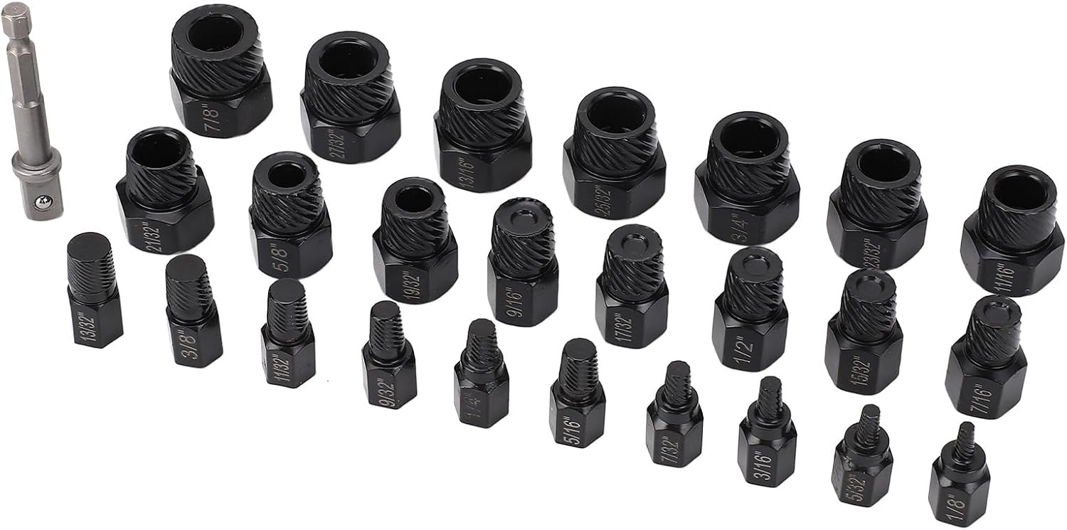 Screw Extractor Tool, 26Pcs Screw Extractor Set Multi Spline Remover for Broken Tap Screws Water Pipe Screws, Tools