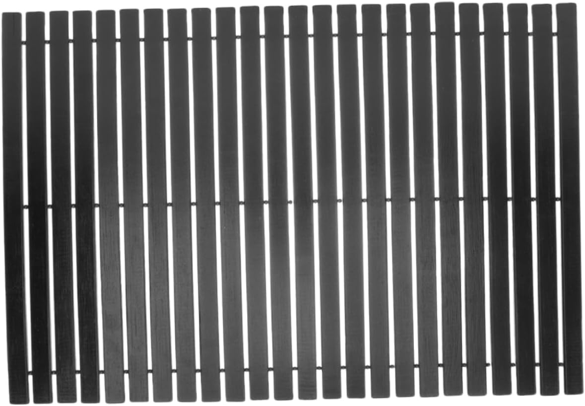 Bamboo Non-Slip Shower Mat for Bathroom Stylish Comfortable Anti-Slip Bathtub Pad for Home Use Bathroom Toilet Dormitory Black