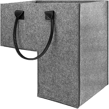 Stair Basket Organizer Staircase Basket with Collapsible for Carpeted and Wooden Stairs Stair Storage Organizer for Home and Office Decor black grey