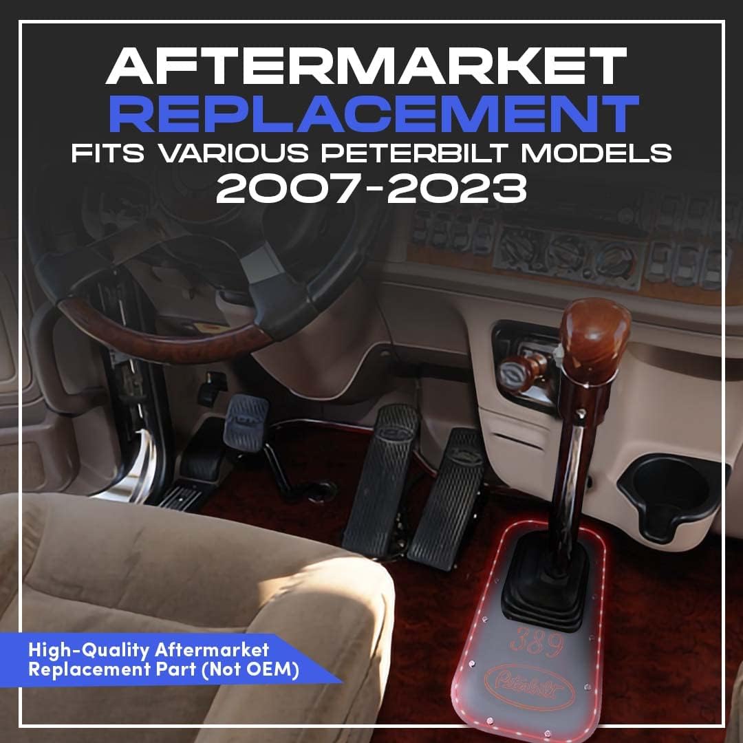 Florida’s Finest Custom Peterbilt 389 Shifter Boot Plate | Chrome Plastic Gear Shift Trim Plate | Exact Fit Replacement Shift Boot Plate | Includes Remote|Custom Semi-Truck Accessories - Red