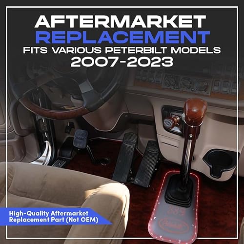 Vista 8 de Placa de maletero Peterbilt 389 personalizada de Florida Placa de plástico cromado para palanca de cambios Placa de arranque de cambio de ajuste