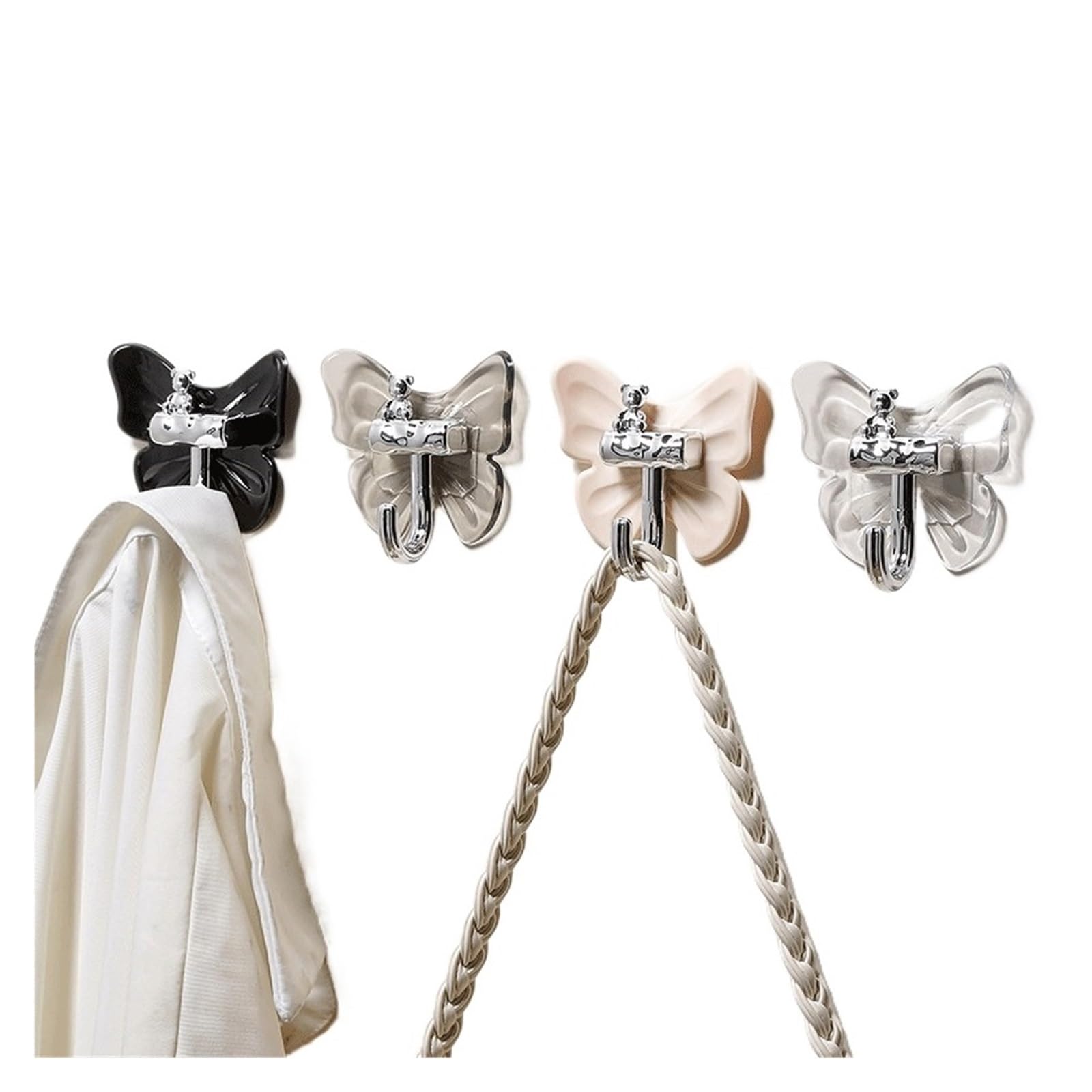 Yqinqin83b Multi-Colored Coat Hangers Cute Butterfly-Shaped Wall-Mounted Coat Rack, Perfect For The Bathroom And Kitchen For Bedroom(Multi-Colored)