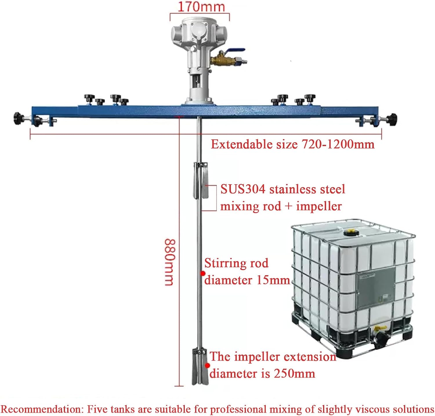 Air Agitator Pneumatic Mixer Paint Stirring Machine Folding Propeller Air Mix Clip Paint Blender Pigment Air Blender Mixer with Support Hanger for Ink