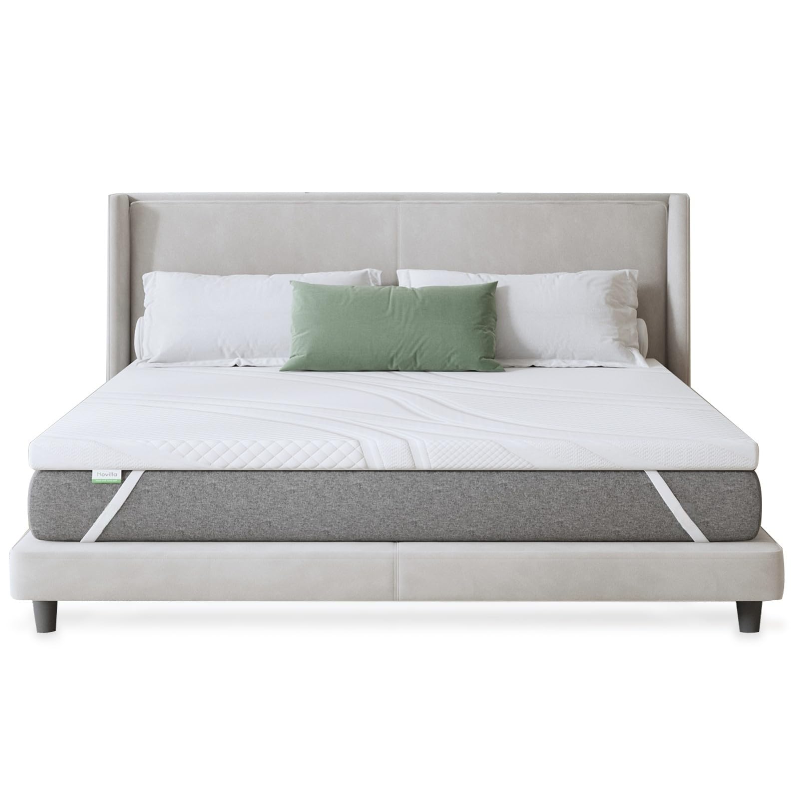 Novilla Matratzen Topper 90x200 5cm Höhe Gel Topper Memory Foam MatratzenTopper für Boxspringbett Wohnwagen Schlafsofa Matratzenauflage Bezug Waschbar Oeko-TEx