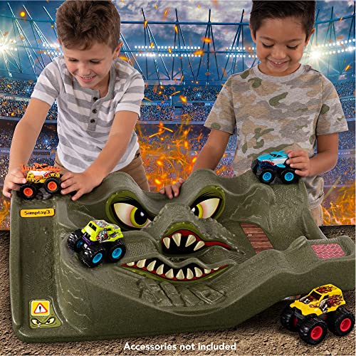 Simplay3 Monster City Extreme Wheels Monster Truck And Car Race Track Table - Portable, 2-Sided Kids Play Table For Monster Truck Toys And Diecast Cars, Made In Usa #TOP1