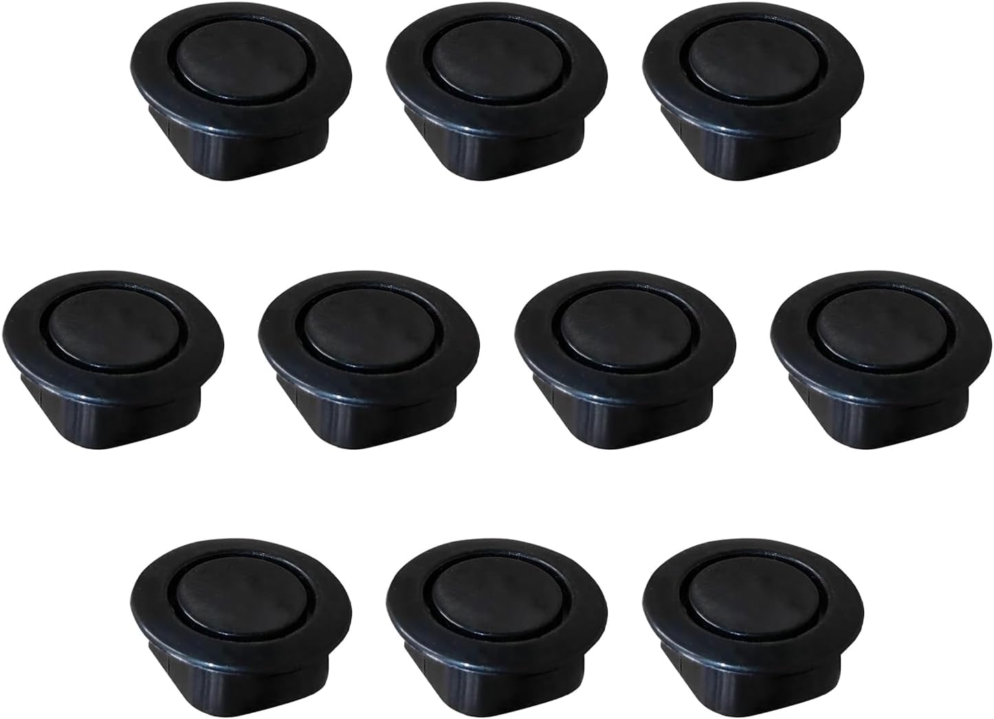 10 PCS Car Front Rear Bumper Radar Hole Cover Plugs, Tight Fit Backup Warning Radar Sensor Decorative Plug, Seal Snap-in Body Protection Cap, Universal for 21 mm - 23 mm Holes (Black)