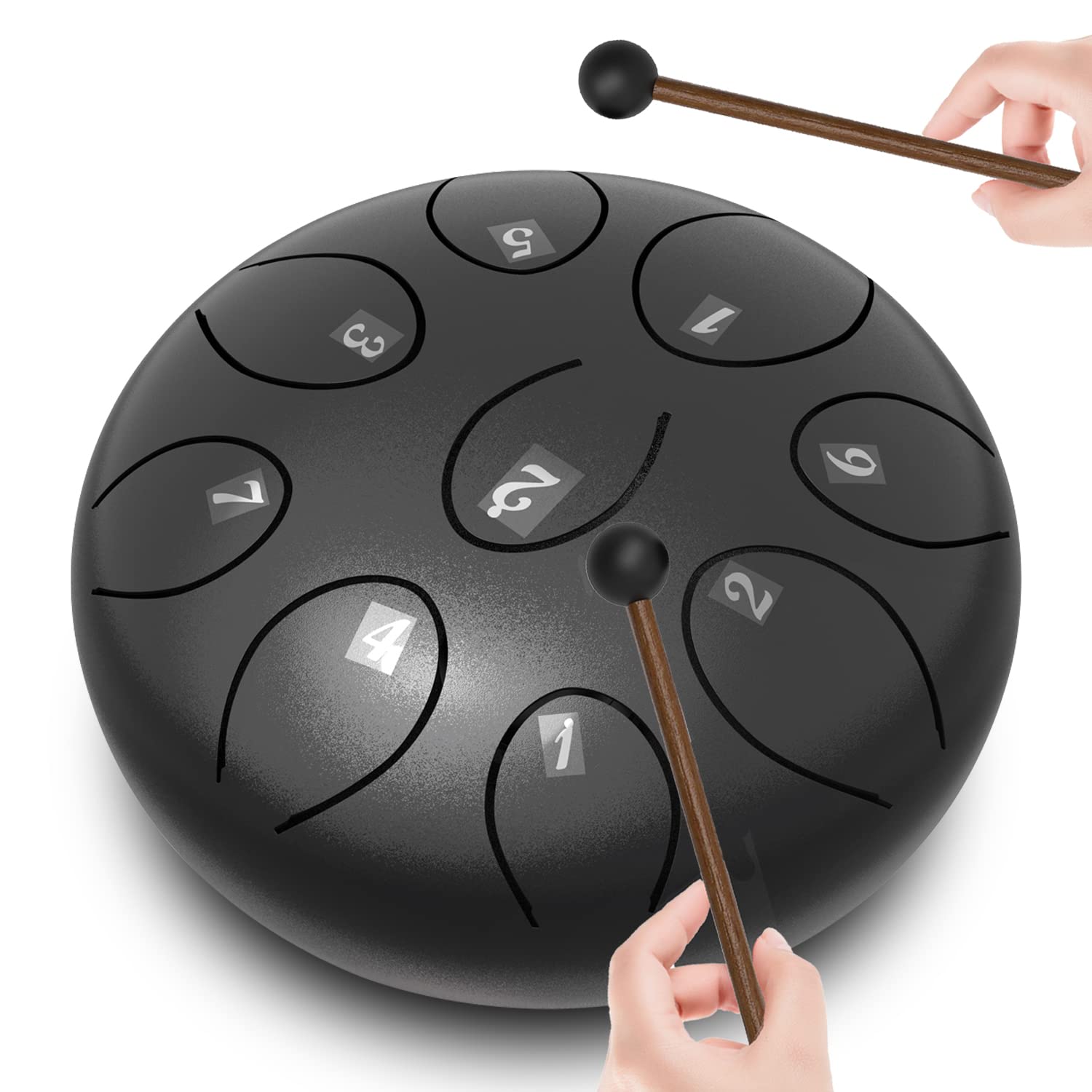 Ironkoi Steel Tongue Drum 6 Inches 9 Notes ?Handpan Drum Percussion Instrument D-Key with Bag, Meditation Entertainment Musical Education Concert Yog