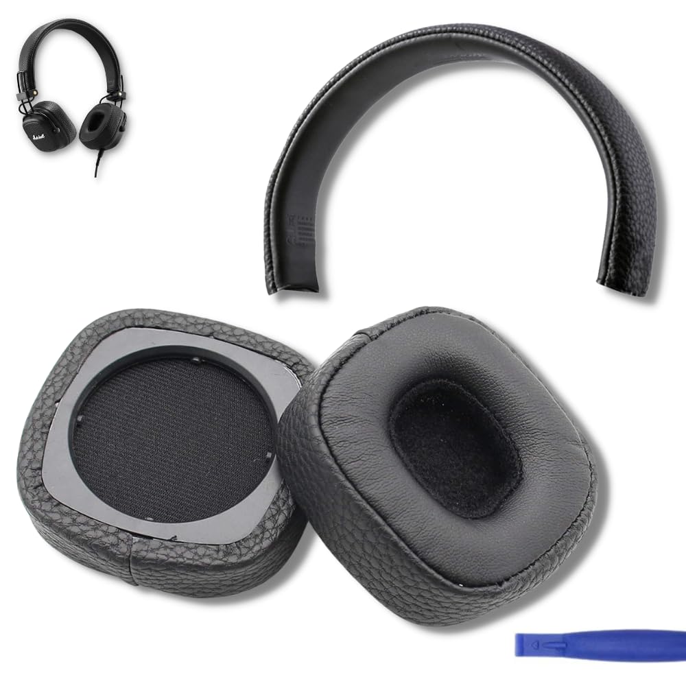 Crysendo Headphone Cushion Combo for Marshall Major III Headphone Soft  Ear Cushion Cover Replacement Earpads Protein Leather Memory Foam