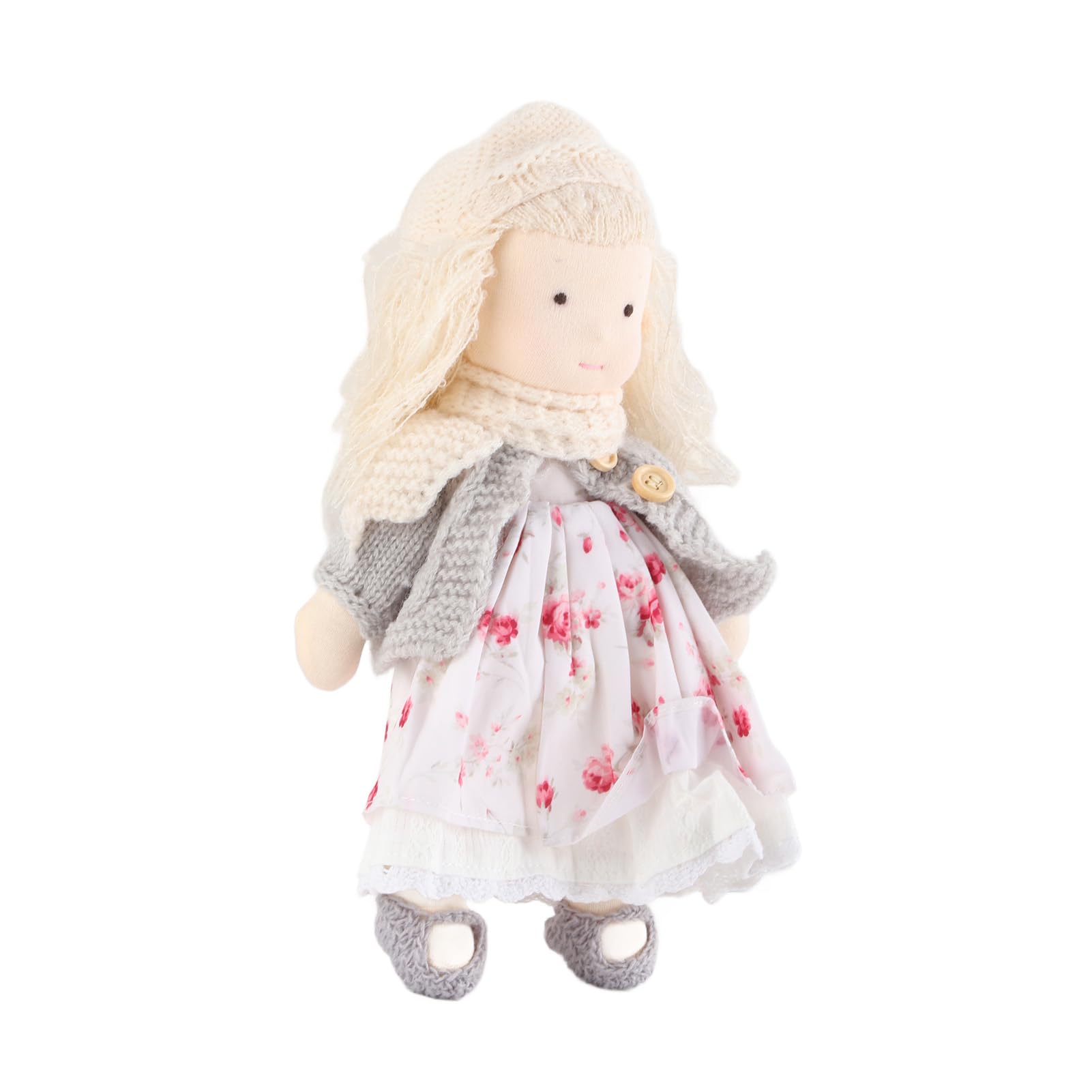 NIBEMINENTWaldorf Doll Handmade Cotton Doll Cute Stuffed Plush Girl Doll Baby Doll Dress Up Toys
