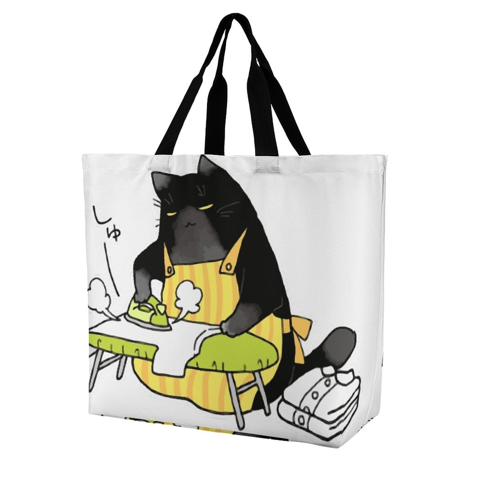 [Lisianthus] デキる猫は今日も憂鬱 福沢諭吉 ショッピングバッグ ショルダーバッグ トートバッグ ハンドバッグ アニメグッズ 大容量 持ち運び 通勤 通学 かわいい ハンサム ファッション 男女兼用 ギフト