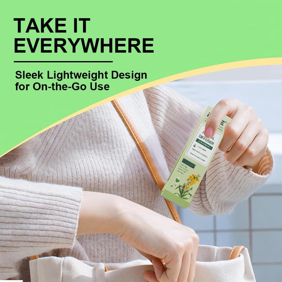 Vista 6 de Mullein - Pluma difusor de hierbas con extractos de gordolobo, tomillo y menta para desintoxicación pulmonar y ambientar el aire oral - 1 barra