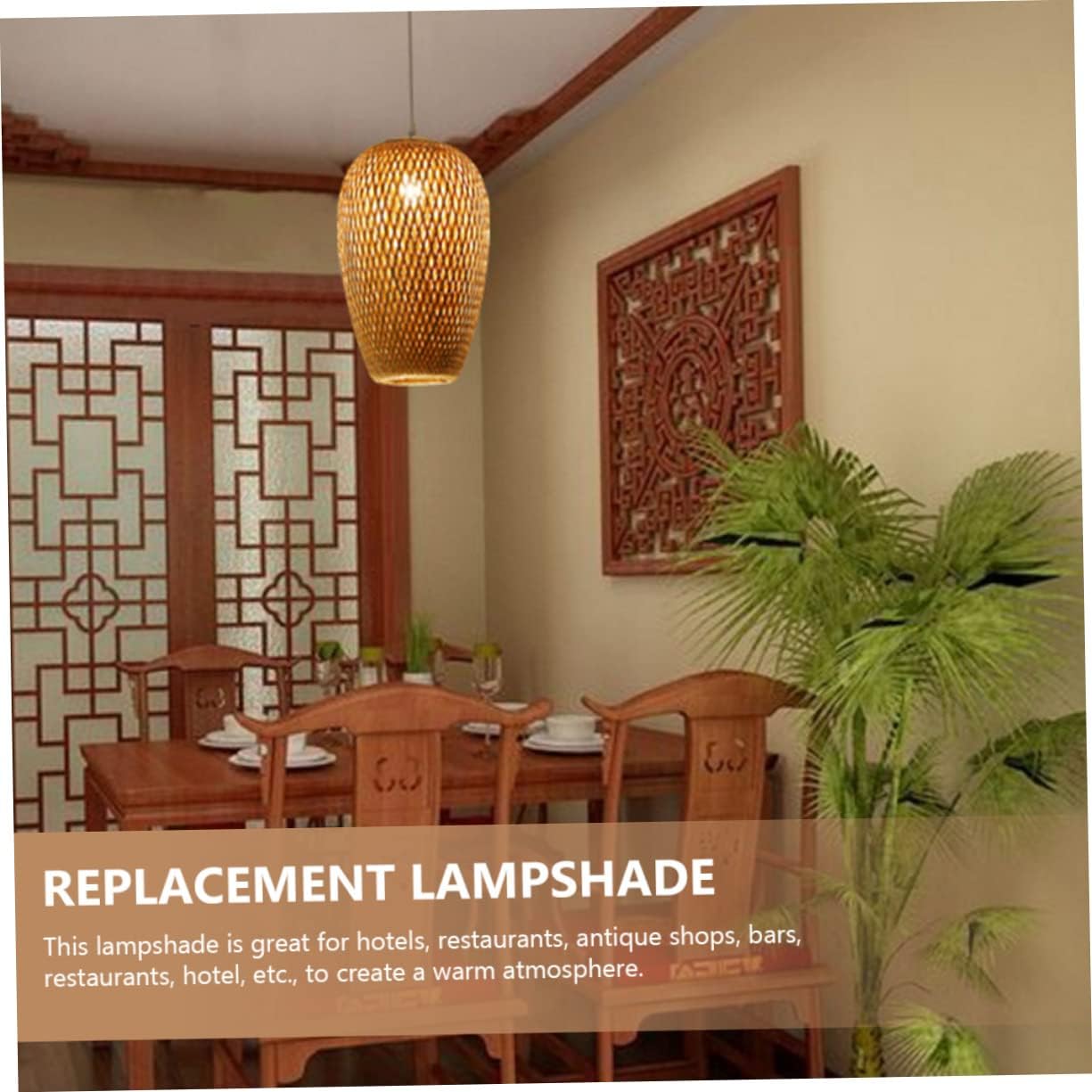 BESTOYARD Rattan Lamp Shades Woven Bamboo Light Cover Replacement Lampshade for Decor